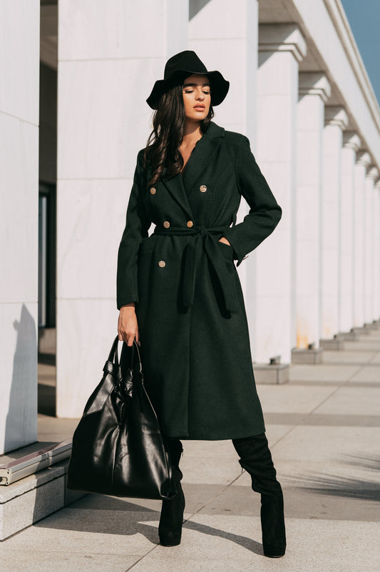 Παλτό μάλλινο με ζώνη