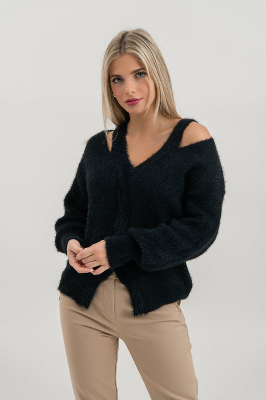 Μπλούζα fluffy πλεκτή