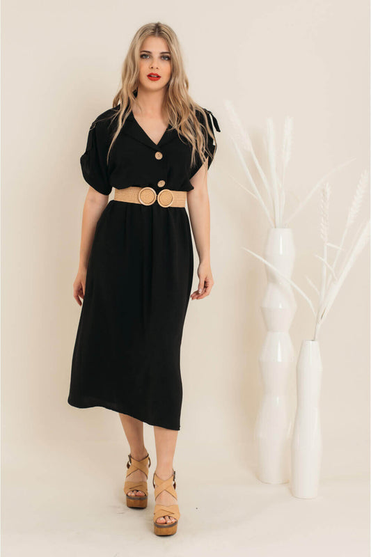 Φόρεμα midi σεμιζιέ