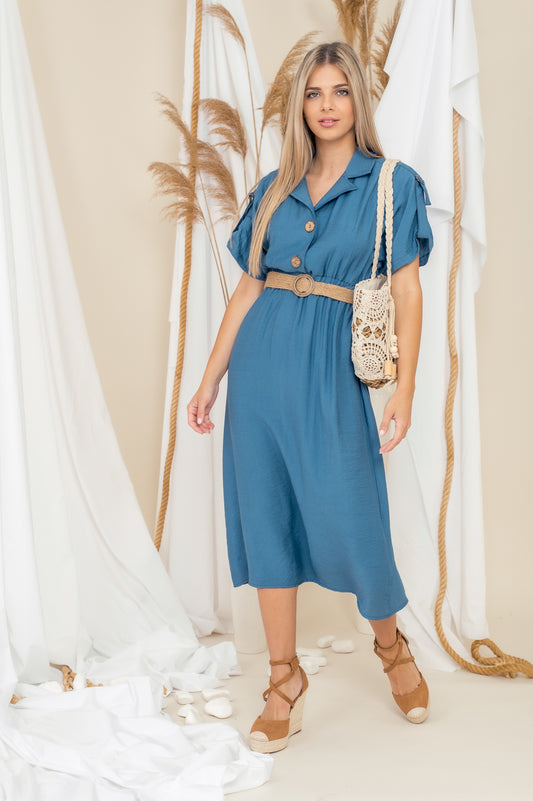 Φόρεμα midi σεμιζιέ