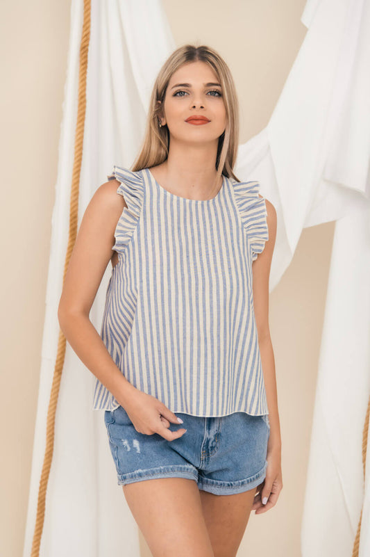 Τοπ ριγέ με lurex