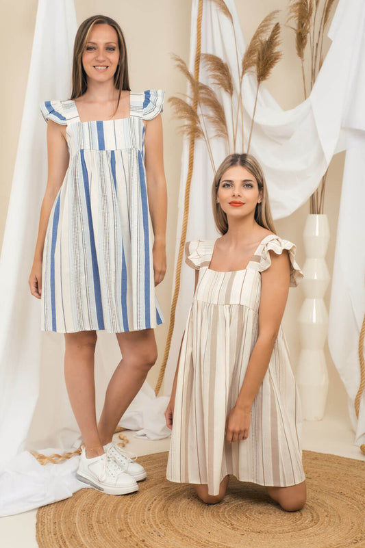 Φόρεμα mini ριγέ