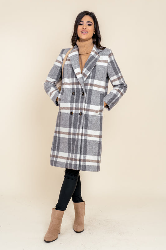 Παλτό ημιμάλλινο καρό