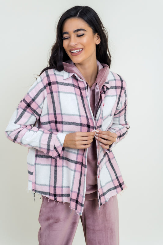 Πουκαμίσα καρό με ξέφτια