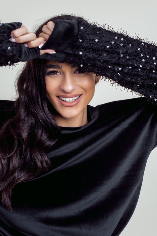 Σετ φόρμας τοπ - παντελόνι βελουτέ