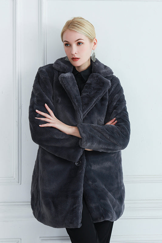 Ημίπαλτο γούνινο oversized