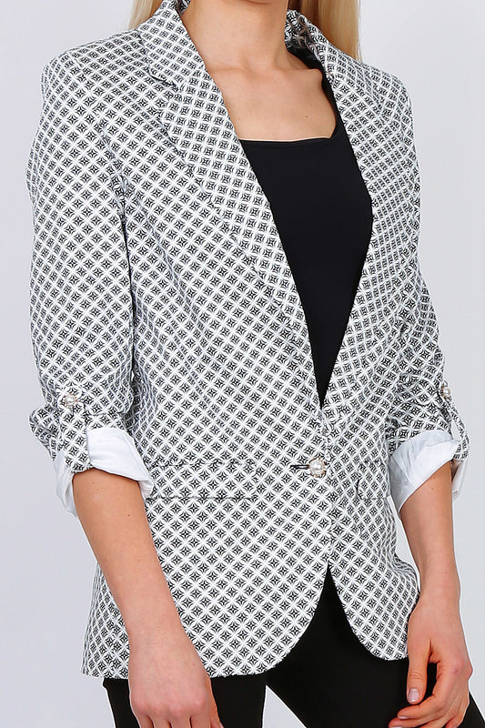 Blazer printed βαμβακερό