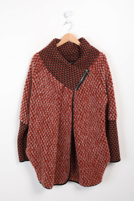 Ζακέτα μπουκλέ ημιμάλλινη