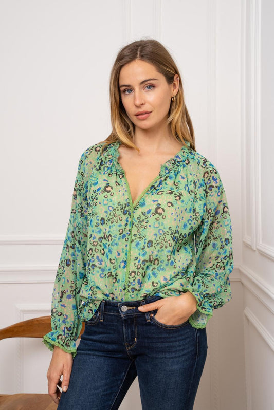 Μπλούζα floral με δανδέλα