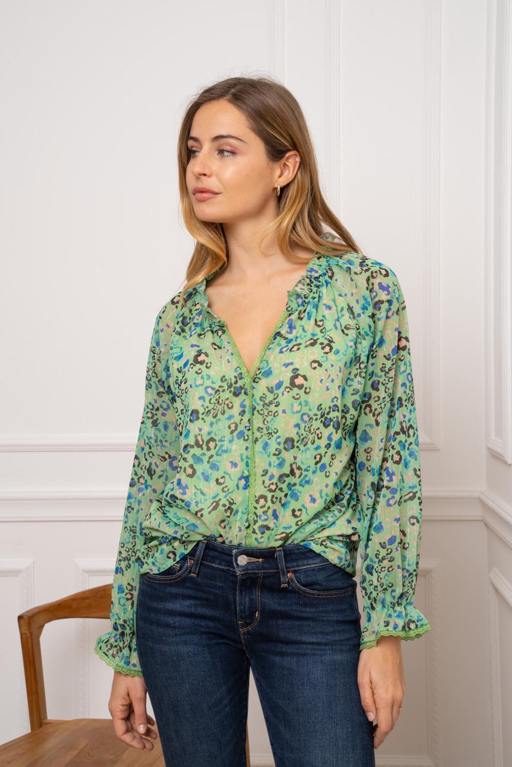 Μπλούζα floral με δανδέλα