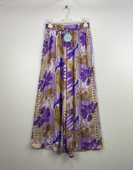 Παντελόνα floral μεταξωτή