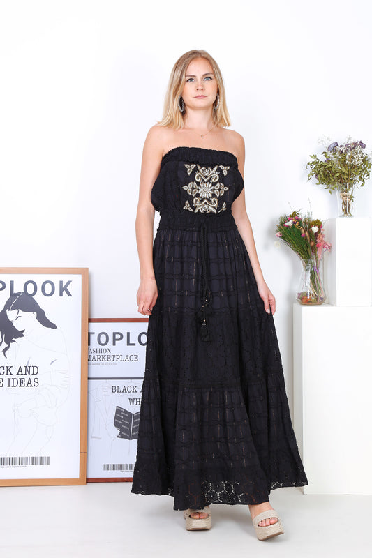 Φόρεμα maxi boho δανδέλα