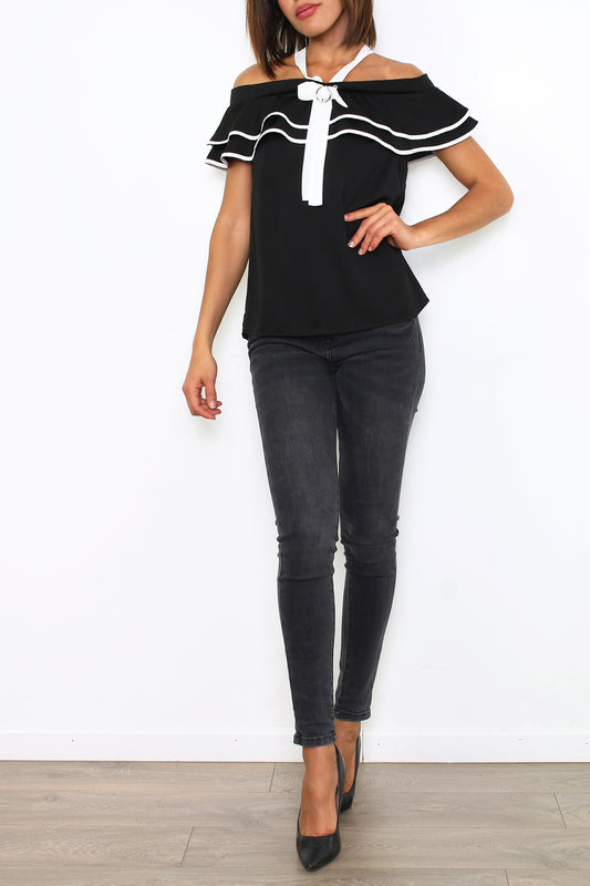 Top έξωμο με βολάν