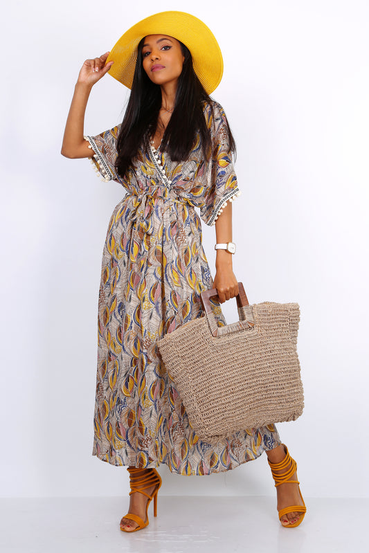 Φόρεμα maxi boho floral