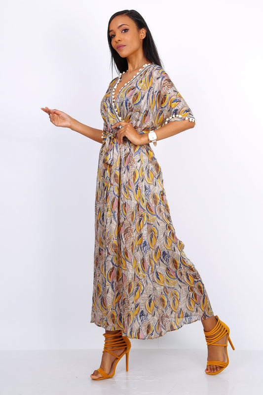 Φόρεμα maxi boho floral