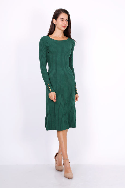 Φόρεμα midi rib ελαστικό