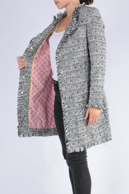 Ημίπαλτο / Ζακέτα με ξέφτια στο τελείωμα