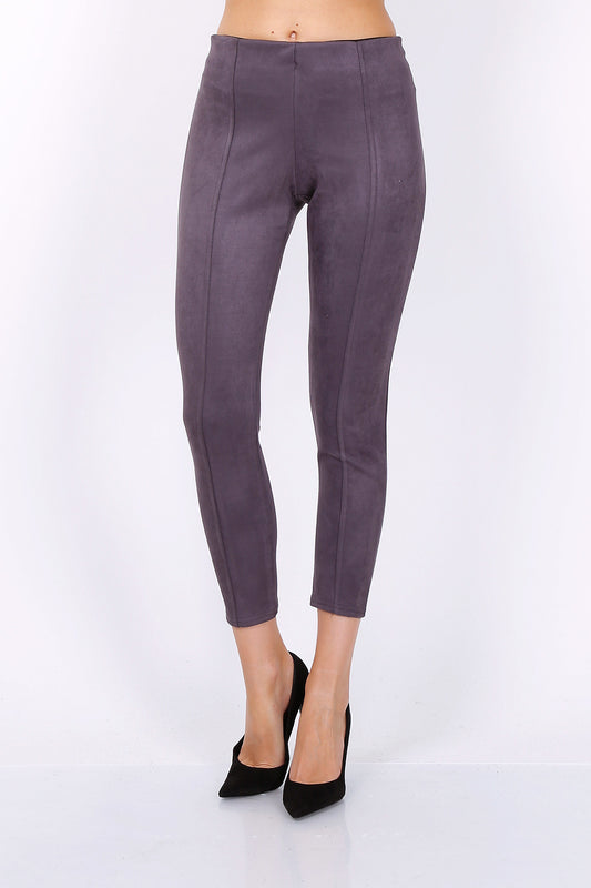 Παντελόνι suede skinny capri