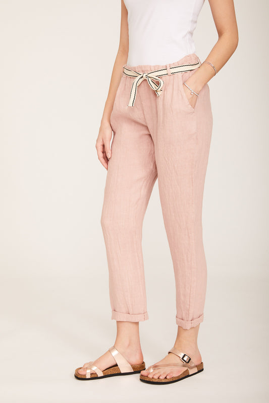 Παντελόνι λινό με ζώνη