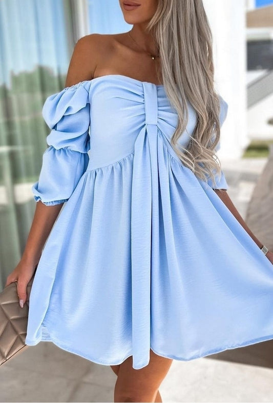 Φόρεμα mini έξωμο με εφέ