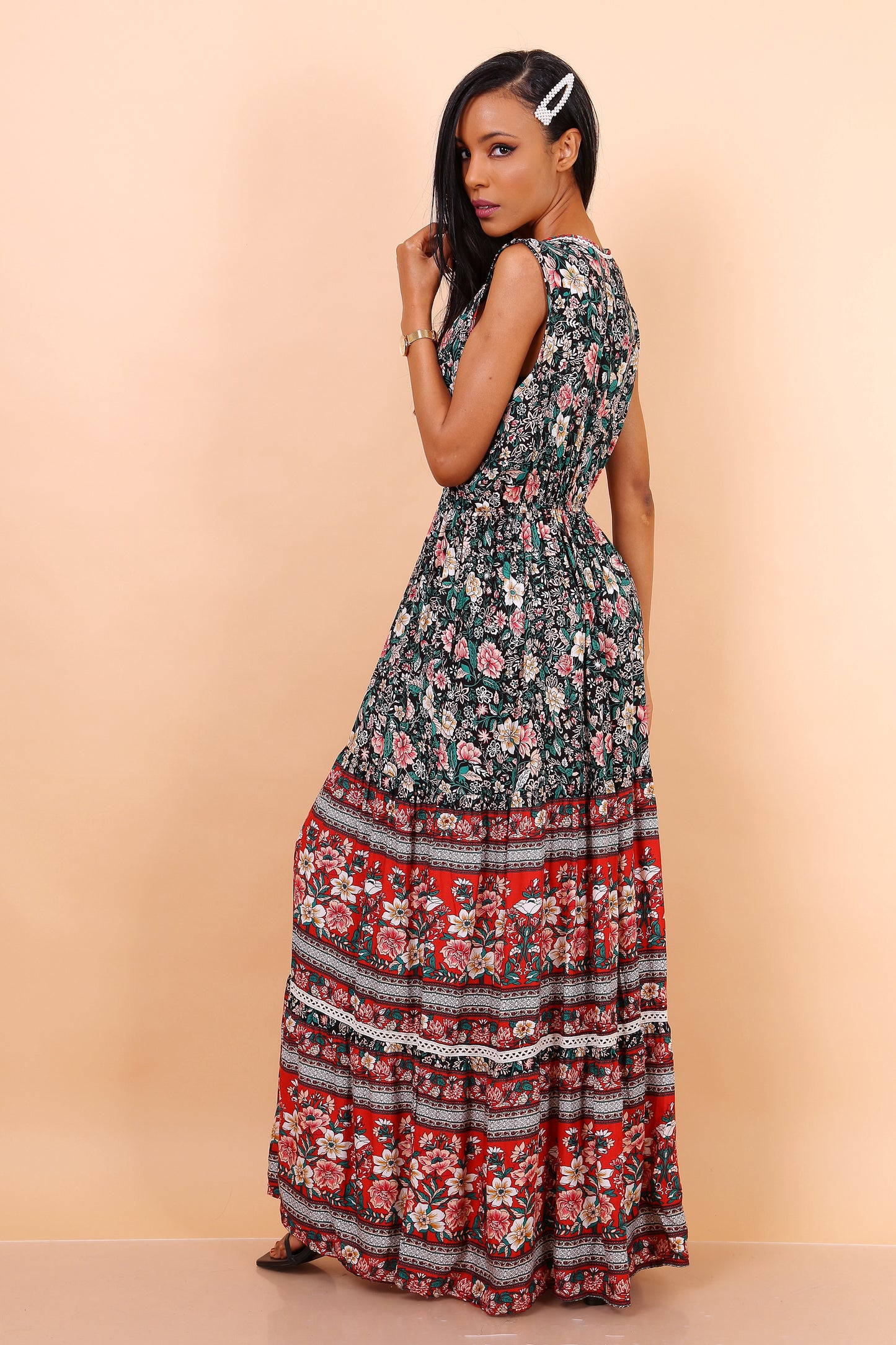 Φόρεμα boho floral maxi