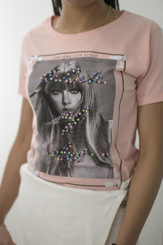 T-shirt New York Style βαμβακερό