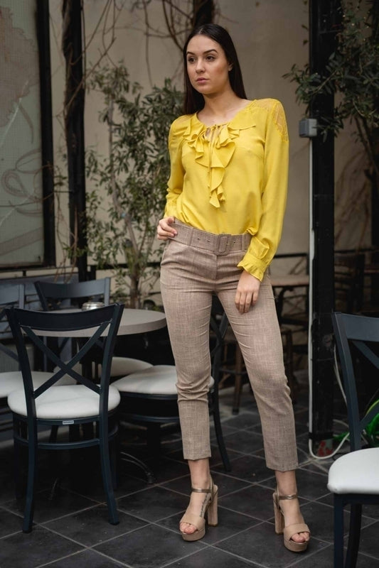 Παντελόνι λινό με ζώνη