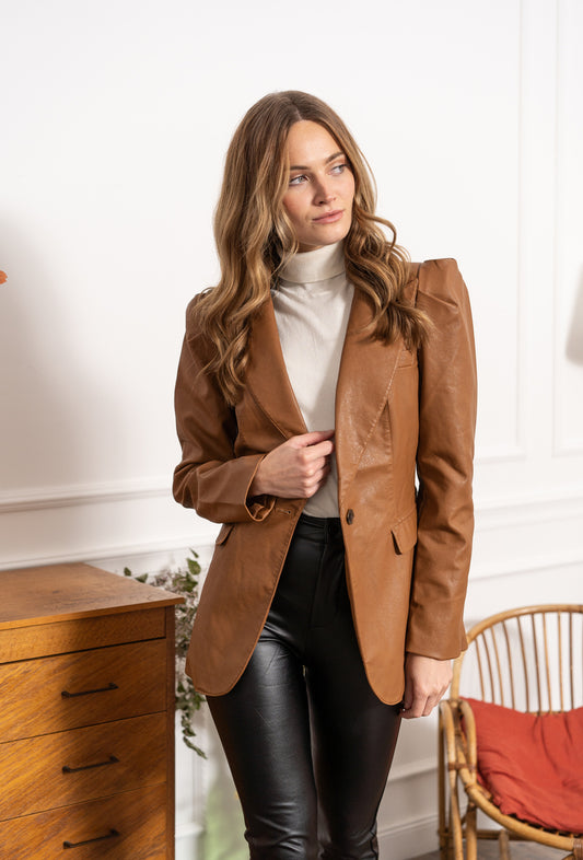 Blazer μεσάτο δερματίνης