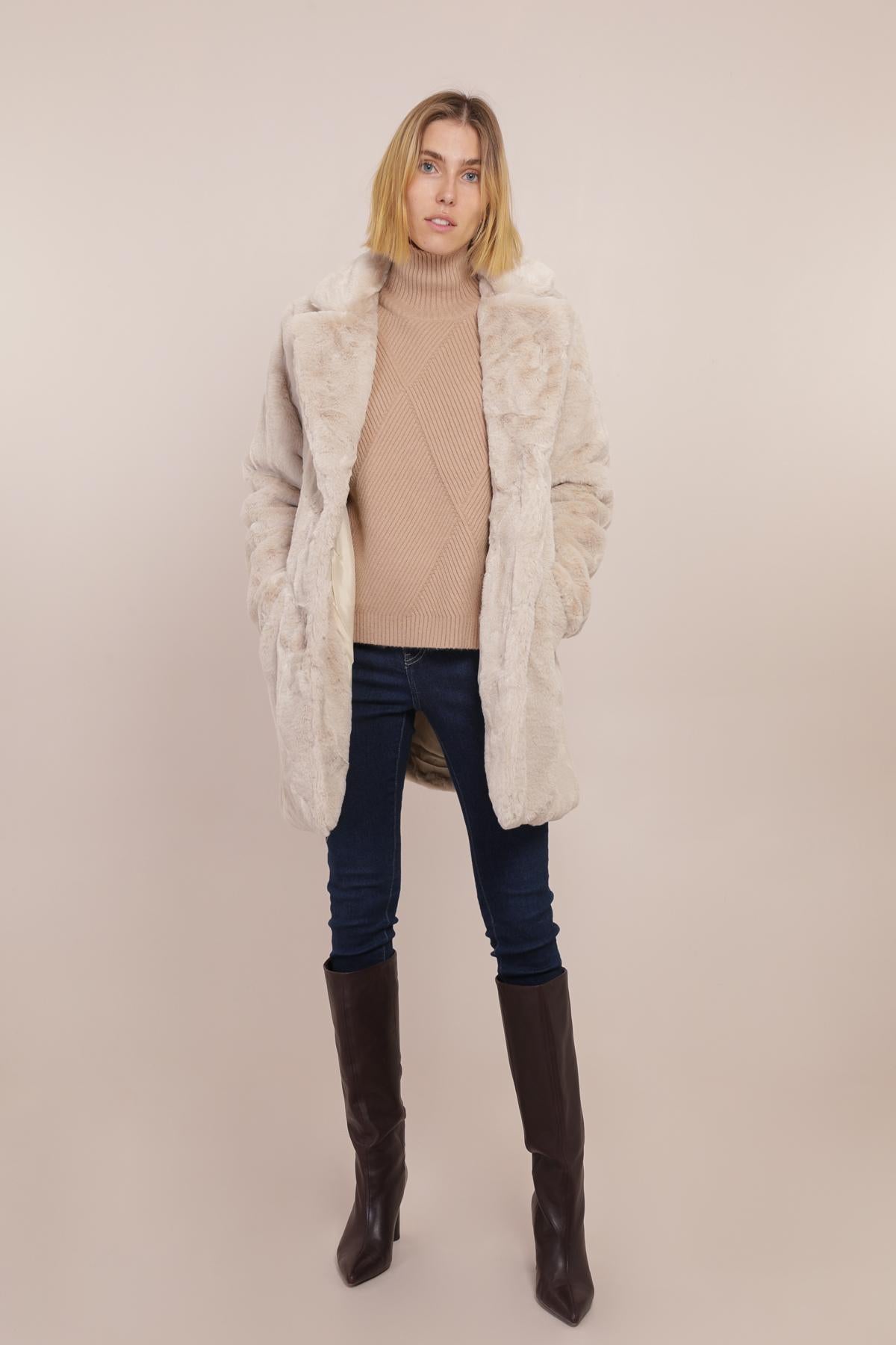 Ημίπαλτο γούνινο fluffy