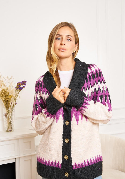 Ζακέτα πλεκτή printed