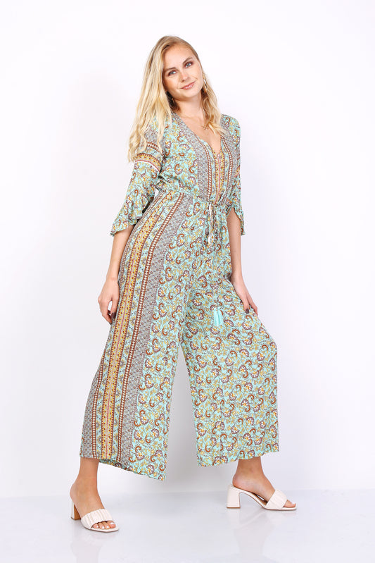 Ολόσωμη φόρμα boho εμπριμέ