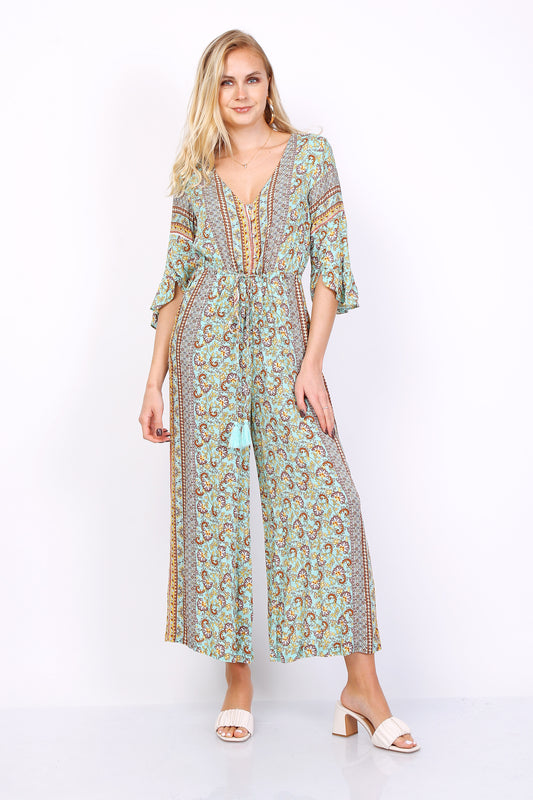 Ολόσωμη φόρμα boho εμπριμέ