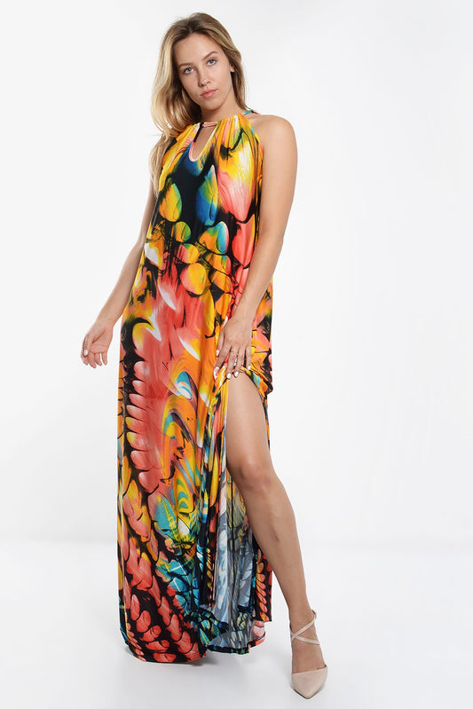 Φόρεμα maxi εμπριμέ