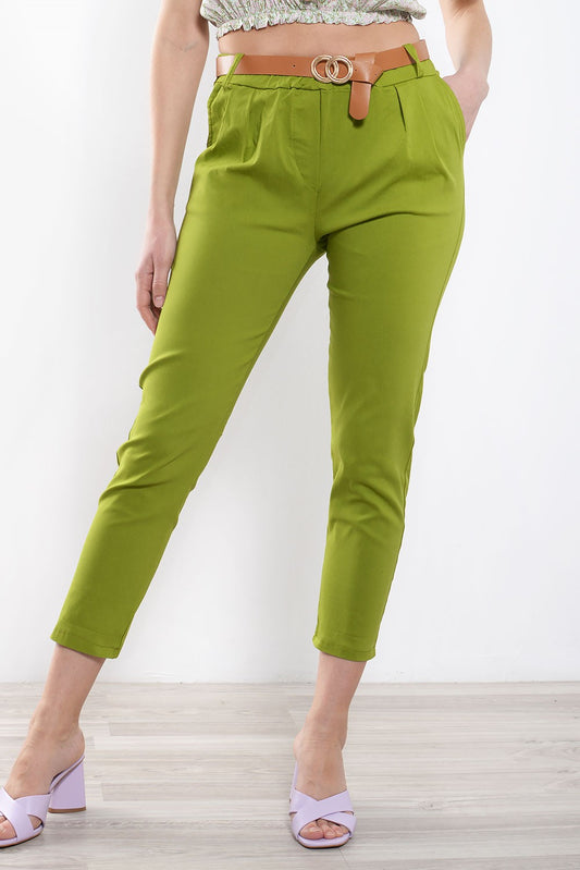 Παντελόνι cropped με ζώνη