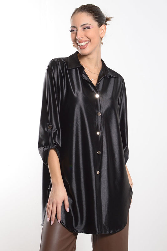 Πουκαμίσα satin oversized