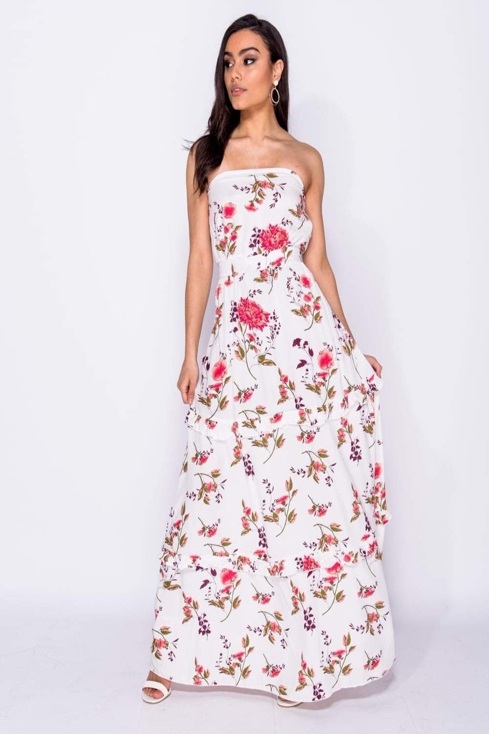 Φόρεμα strapless floral