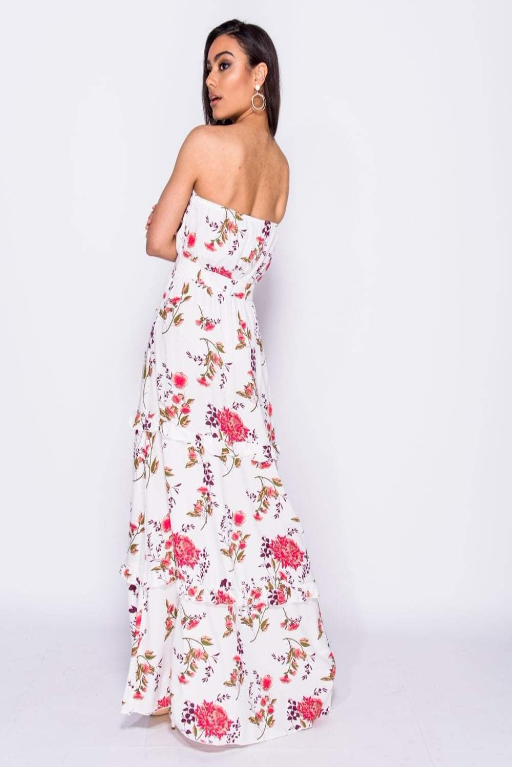 Φόρεμα strapless floral