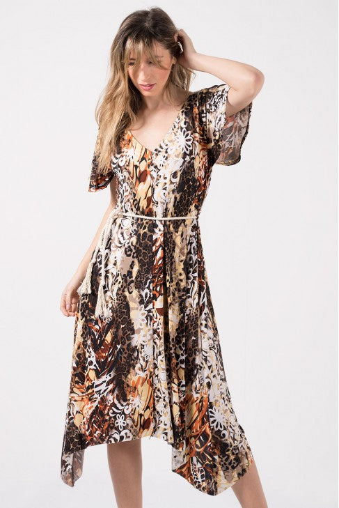 Φόρεμα floral ασύμμετρο