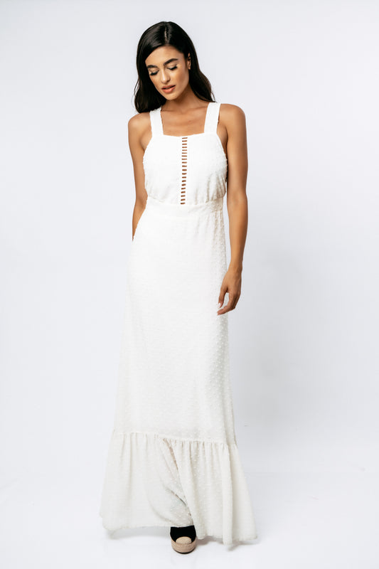 Φόρεμα maxi με μοτίφ στο μπούστο