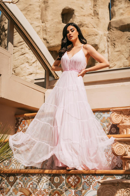 Φόρεμα βραδινό maxi τούλι