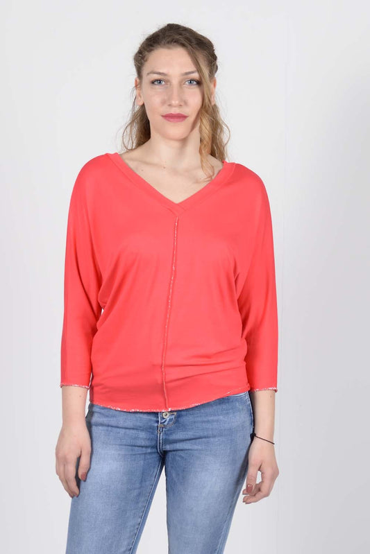 Μπλούζα νυχτερίδα με ασημί κλωστή