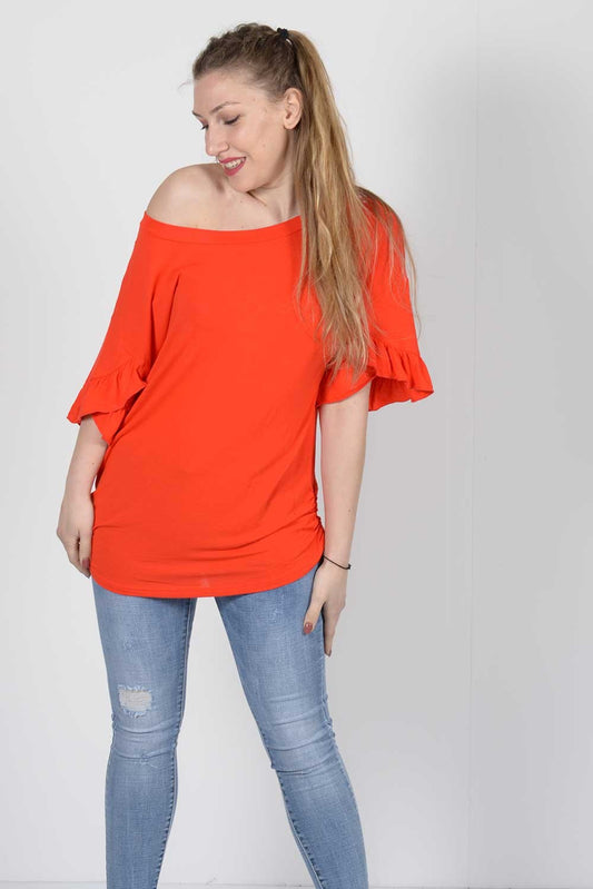 Μπλούζα βισκόζη με χιαστί σχέδιο στην πλάτη