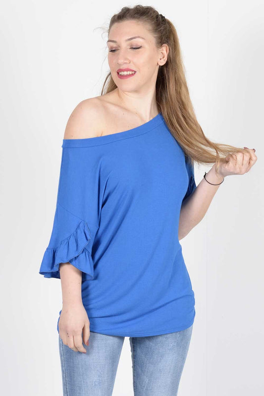 Μπλούζα βισκόζη με χιαστί σχέδιο στην πλάτη