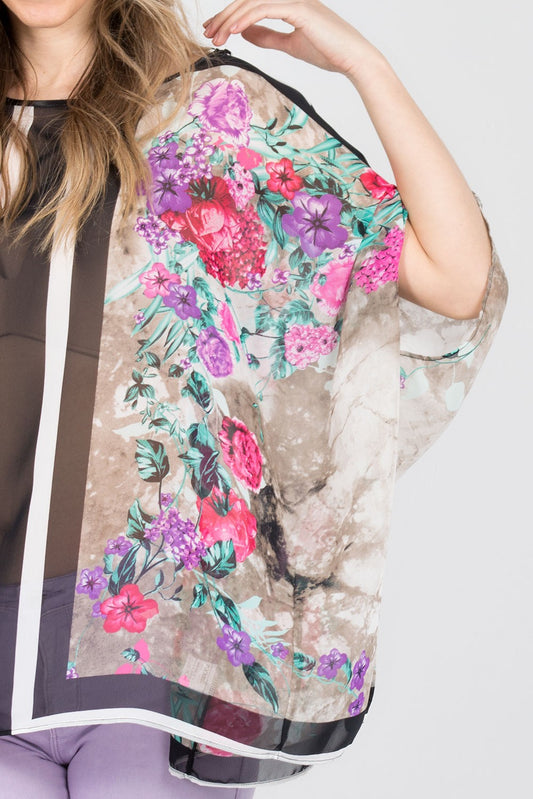 Τουνίκ floral ημιδιάφανη