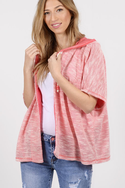 Ζακέτα ημιβαμβακερή με κουκούλα