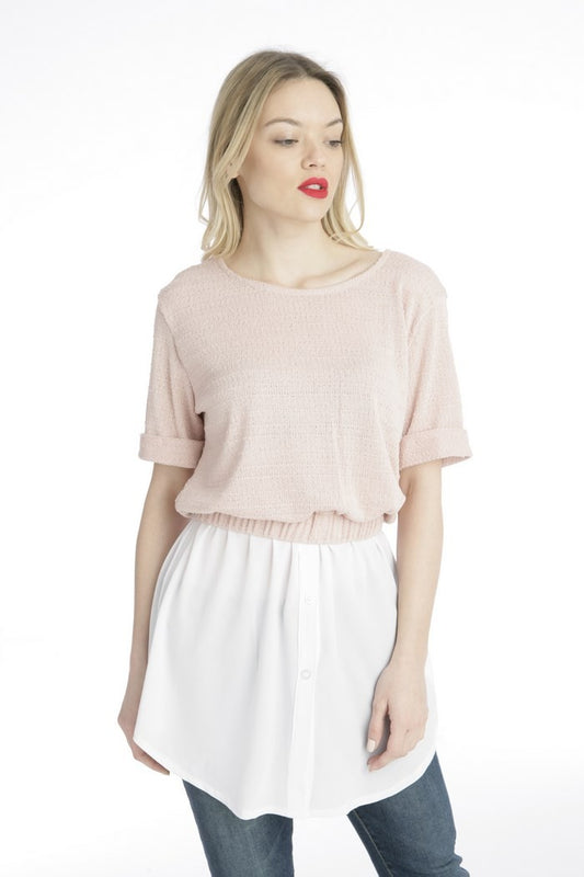 Μπλουζοπουκάμισο ημίπλεκτο με λάστιχο στη μέση