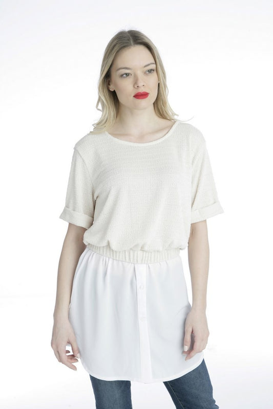 Μπλουζοπουκάμισο ημίπλεκτο με λάστιχο στη μέση