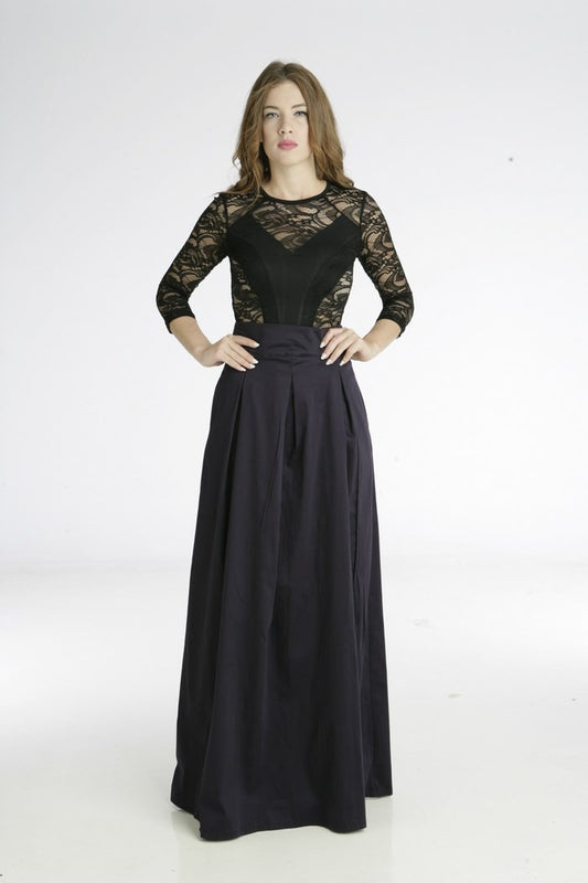 Φούστα ψηλόμεση με λούκια