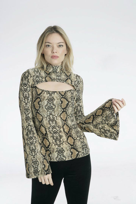 Top animal με καμπάνα μανίκι