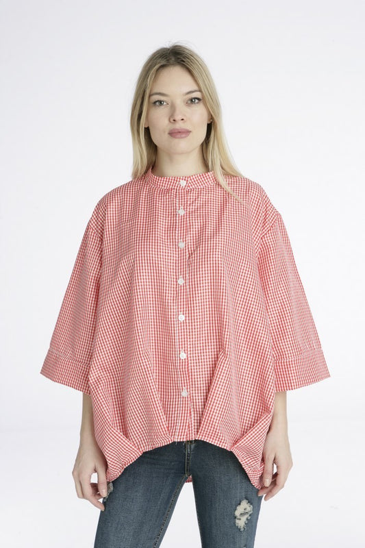 Πουκάμισο πτι καρό με μανίκια 3/4